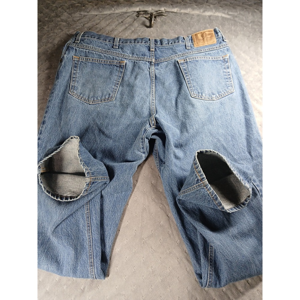 Diamond Gusset Mens Blue Denim Straight Leg Workwear Jeans 40x32 Made in USA - Picture 8 of 9